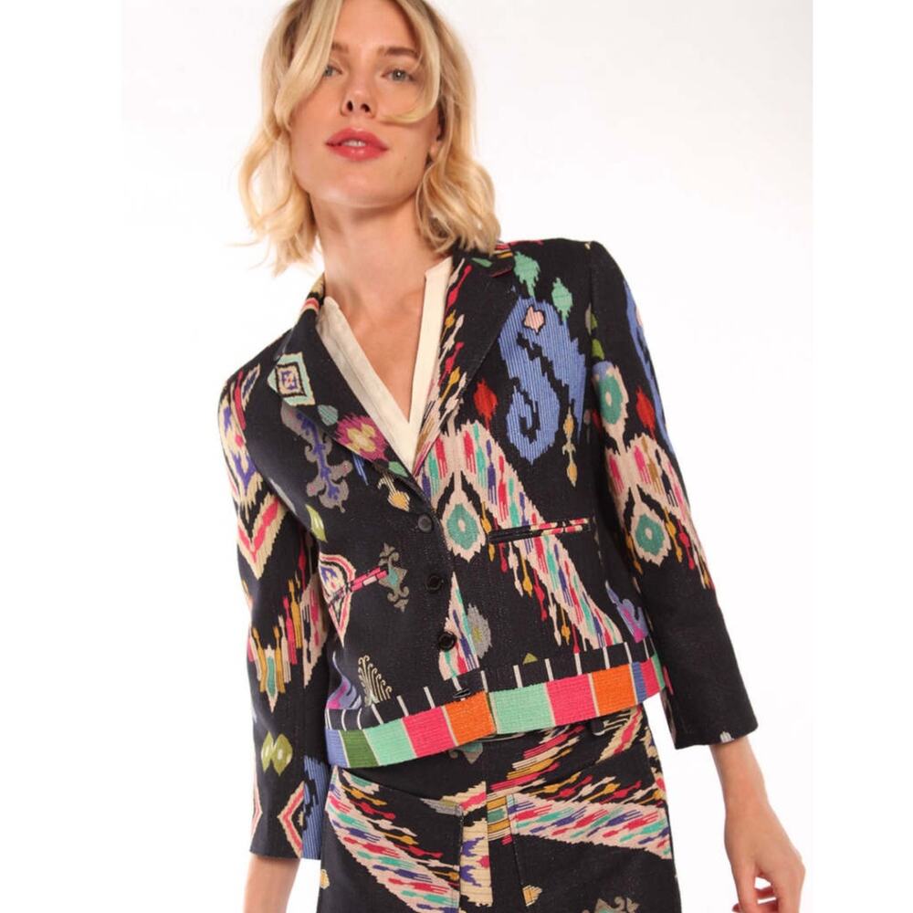 Anthropologie Villagallo Cropped Jacket Ikat
